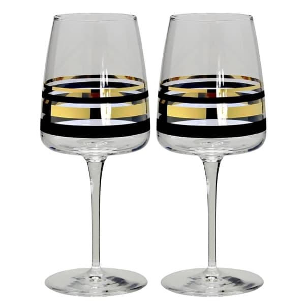 Versailles Wine Glass Gold 38cl, 2-pack - Nybro