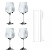 Feel Good Gin & Tonic 64cl 4-pack, Incl Straw & Brush - Nachtmann