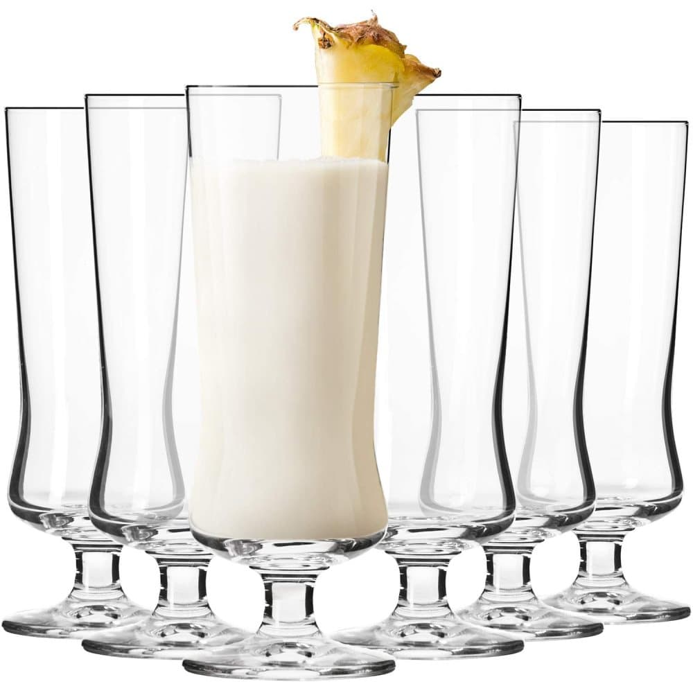 Pina Colada Glasses 6x 300 ml Cocktail Long Drink Glass Bar Glass Cocktail Glasses