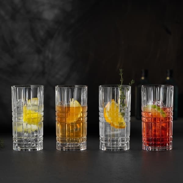 Square Highball glass + Straw 44,5cl 4-pack - Nachtmann