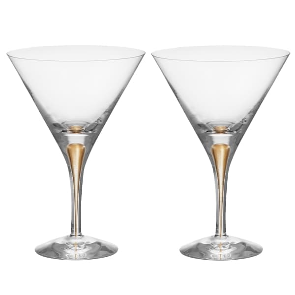 Intermezzo Gold Martini Glass 25cl, 2-pack - Orrefors