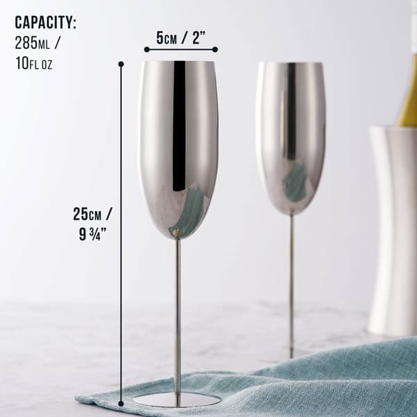 Champagneglas silver 28,5cl 4-p