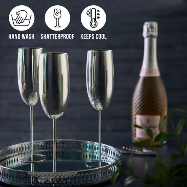 Champagneglas silver 28,5cl 4-p