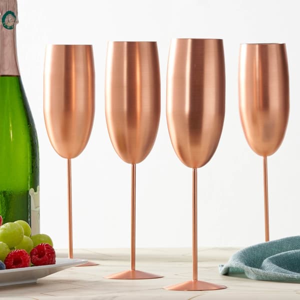Champagneglas matt roséguld 28,5cl 4-pack