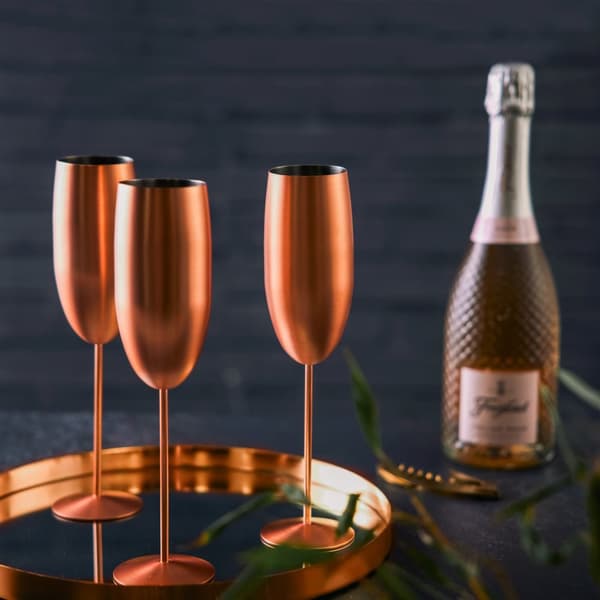 Champagneglas matt roséguld 28,5cl 4-pack