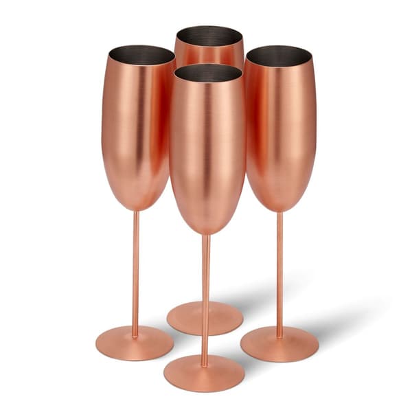 Champagneglas matt roséguld 28,5cl 4-pack