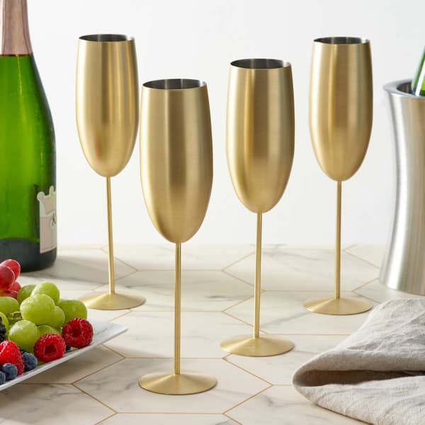 Champagneglas mattguld 28,5cl 4-pack