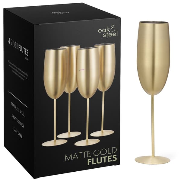 Champagneglas mattguld 28,5cl 4-pack