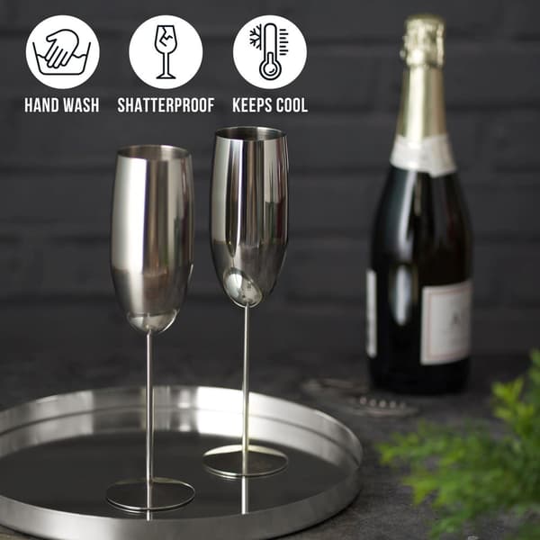 Champagneglas silver 28,5cl 2-p