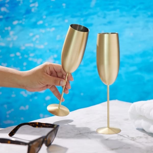 Champagne Flute Matte Gold 28,5cl, 4-pack - Oak & Steel