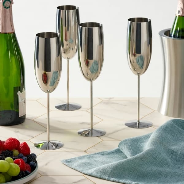 Champagneflöjt Silver 28,5cl, 4-pack - Oak & Steel