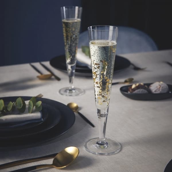 Goldnacht Champagne Glass Goldflake 20cl, 2-pack - Ritzenhoff
