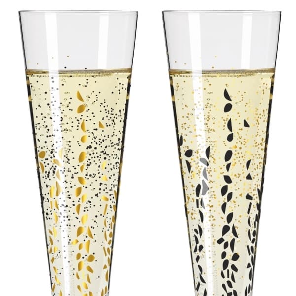 Goldnacht Champagne Glass Goldflake 20cl, 2-pack - Ritzenhoff