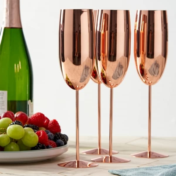 Champagneflöjt Roséguld 28,5cl, 4-pack - Oak & Steel