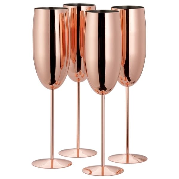 Champagneflöjt Roséguld 28,5cl, 4-pack - Oak & Steel