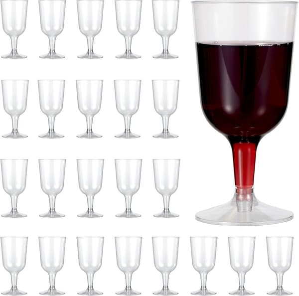 48 hårdplastvinglas, 160 ml - Eleganta, robusta och återanvändbara - Födelsedagar, bröllop, årsdagar, jul, nyårsafton, grillfest