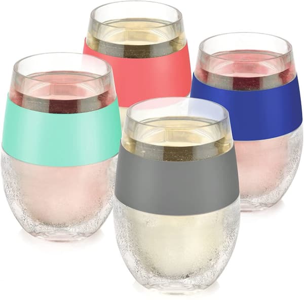 Viski Set of 3, Lead-Free Premium Crystal Clear Glass Modern, Stemmed, Flat Bottom, 16oz (473ml) and 30oz (887ml), Raye Bordeaux Decanter Set