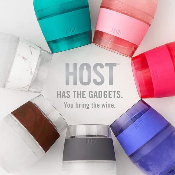 HOST Freeze Cooling Cup, Double Wall Insulated Freezer Chilling Tumbler with Gel, Glasses for Red and White Wine, 8.5 oz (250ml), Set of 2, Grey