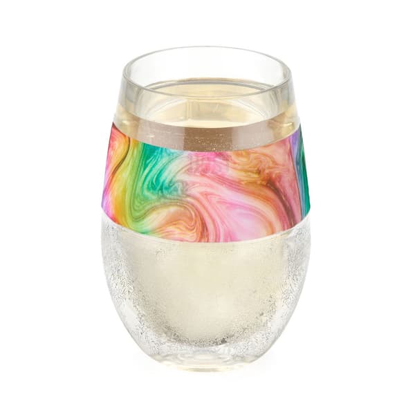 HOST Wine Freeze Cooling Cup, Plastic Double Wall Insulated Freezable Drink Chilling Tumbler with Freezing Gel, Set of 1, 251ml - Unicorn
