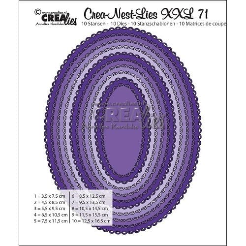 Dies XXL Crealies - Ovals with open scallop