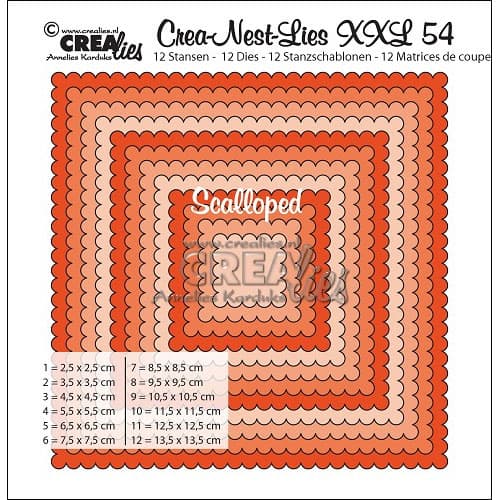 Dies XXL Crealies - Scalloped squares