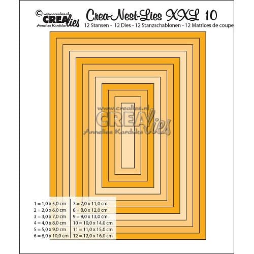 Dies XXL Crealies - Rectangles smooth - 12 dies