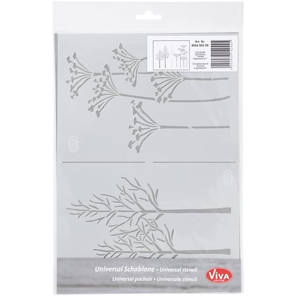 Schablon Viva Decor - Träd och blommor - A4
