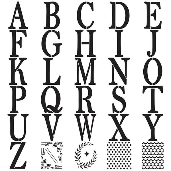 Monogram Papier Stencil FolkArt - Serif Font Letters - 15,2 cm