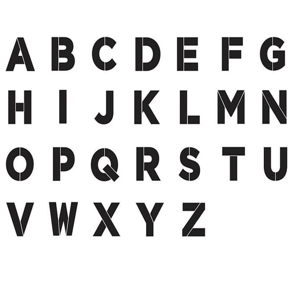 Monogram Papier Stencil FolkArt - Bold Font Letters - 17,8 cm
