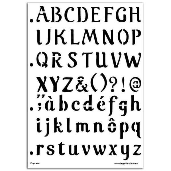 MAHÉ Cupcake Lettering Stencil 21x30 cm