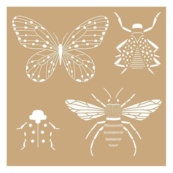 2 Insekter Kraft-schabloner 20 x 20 cm