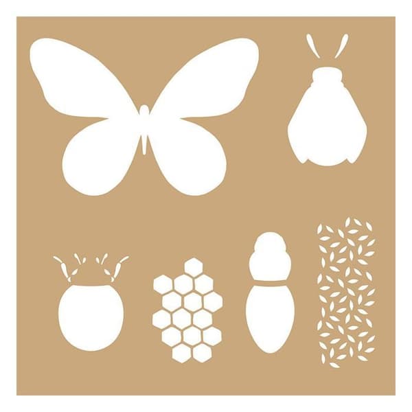 2 Insekter Kraft-schabloner 20 x 20 cm
