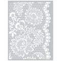 Miniatyrbild 1 av 2: Polymerlerstencil Blomspets 11,4 x 15,3 cm