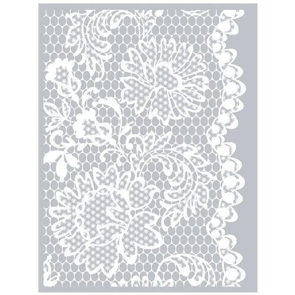 Polymerlerstencil Blomspets 11,4 x 15,3 cm