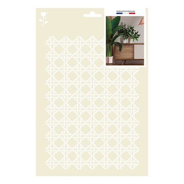 Dekorstencil - A4 - Cannage - Beige - Plast - Vuxen - Blandat