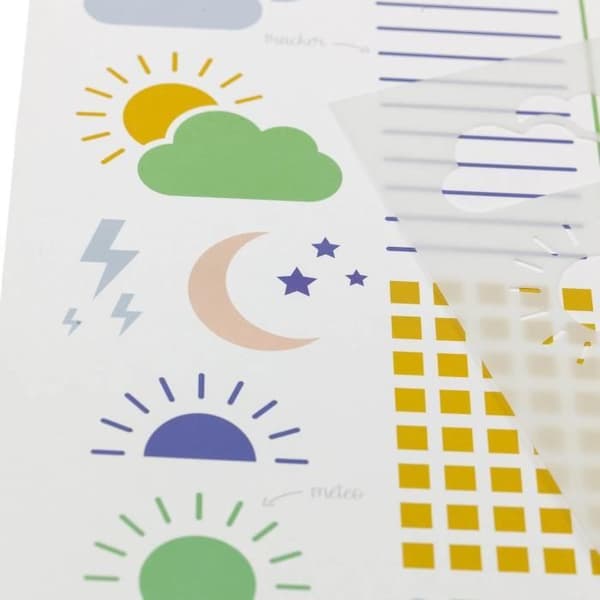 Bullet Journal Agenda Trackers Stencil - TOGA - Återanvändbar plast - Flerfärgad