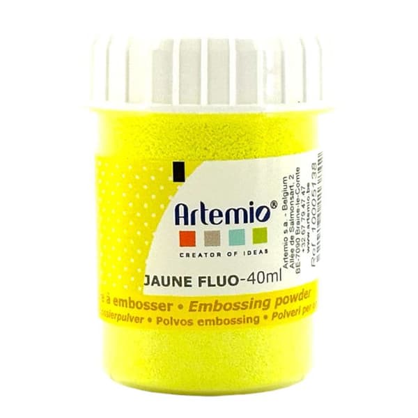 Embossingpulver - ARTEMIO - Fluorgul - 40 ml - Opaque typ - Embossingteknik