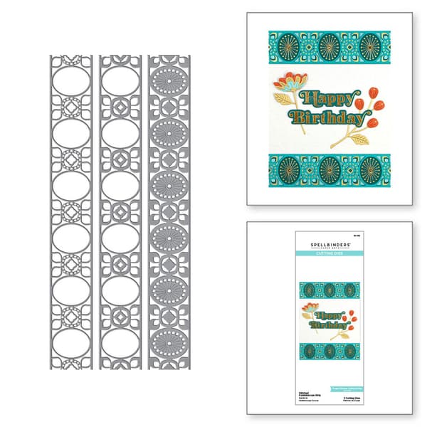 Dies Etched Spellbinders - Stitched Kaleidoscope Strip - 3 st