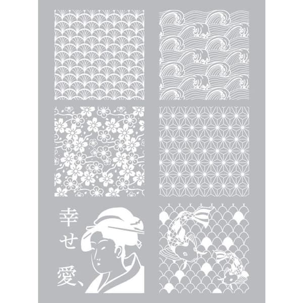 Pochoir silkscreen för polymerlera Japan