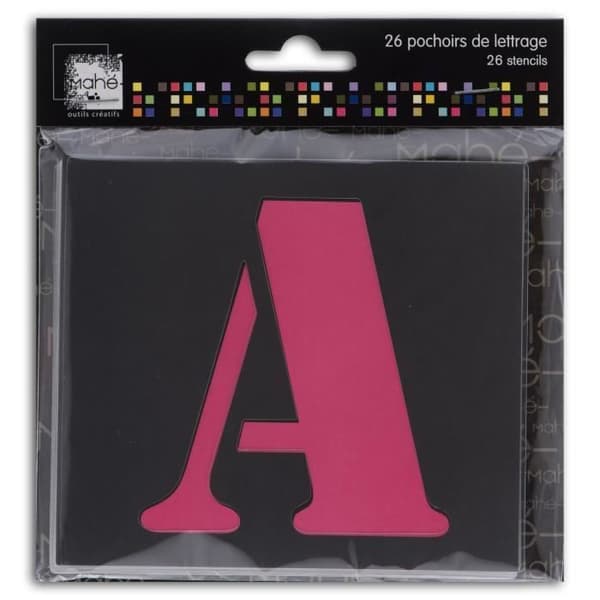 MAHÉ 26 bokstäver Plastschabloner 9 cm