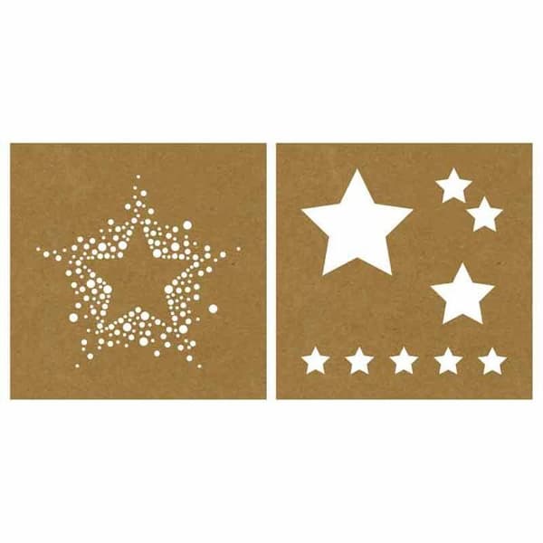 Pappersstencil 20,3 x 20,3 cm - stjärnor