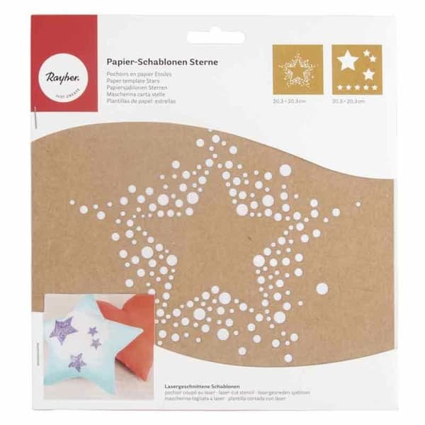 Pappersstencil 20,3 x 20,3 cm - stjärnor