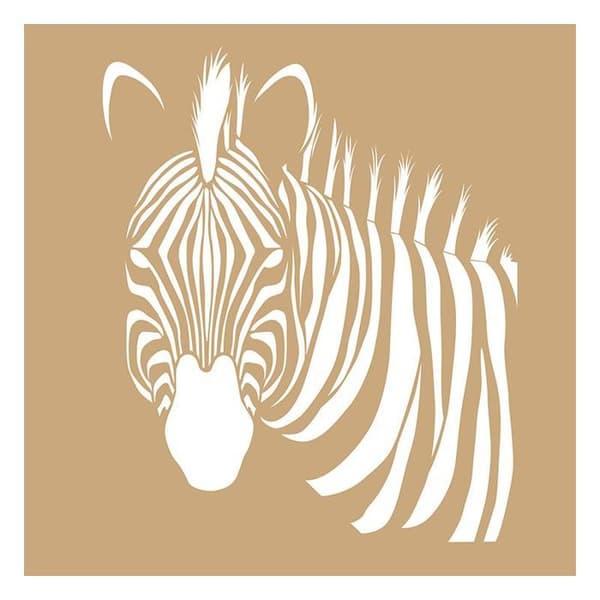 2 Kraftstenciler Zebrahuvud 20 x 20 cm