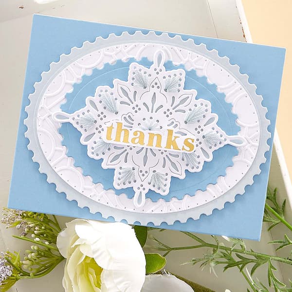 Dies Etched Spellbinders - Postage Edge Ovals - 6 st