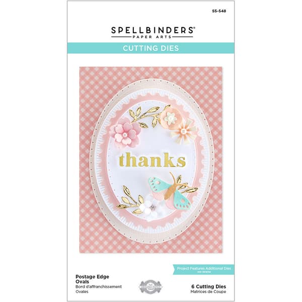 Dies Etched Spellbinders - Postage Edge Ovals - 6 st