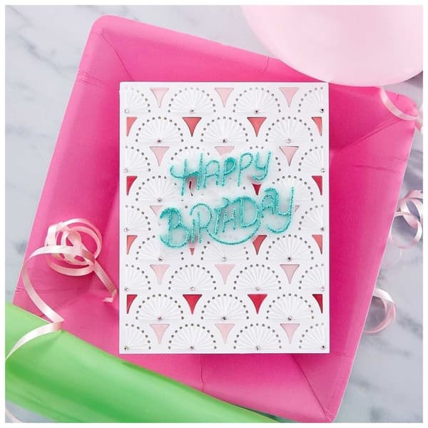 Dies Etched Spellbinders - Stylized Happy Birthday