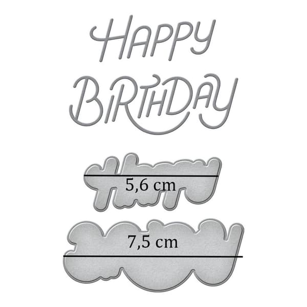 Dies Etched Spellbinders - Stylized Happy Birthday