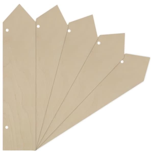 Set med 5 hängen i form av stora pilar - Creative Deco - 40 x 9 cm - Obehandlad plywood