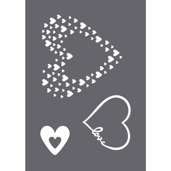 "Love" A5 screentryckstencil, 1 stencil + 1 spatel,