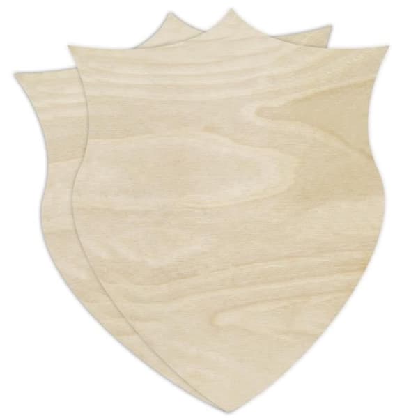Sköldformer att dekorera - Creative Deco - Set om 2 - 30 x 24 cm - Obehandlad plywood
